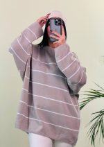 بافت پینترستی یقه گرد نسکافه ای ( محصول 1 عددی ) - شناسه 00202003 - Image 2