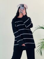 ست بافت پینترستی یقه گرد تک مشکی AS  ( پک 2 عددی ) - شناسه 00211085 - Image 8