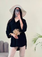 شومیز مراکشی آستین پاگون جیب نما تک مشکی عیدانه ( پک 3 عددی ) - sb - شناسه 00214036 - Image 5