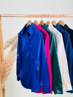 شومیز ساتن ساده رنگی ( پک 7 عددی ) ( نباتی دوبل )- sh شناسه 00214052 - Image 2