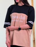 ست تیشرت لانگ وشلوار بگ دوتیکه FITNESS CLUP ( پک 3 عددی )  ( تک رنگ کرم) - RN-  شناسه00211003 - Image 10