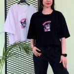 کراپ باکسی قواره دار سفید و مشکی kuromi1(پک 2 عددی ) -BSR- شناسه 00216002