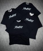 تیشرت باکسی پنبه تک رنگ مشکی  SAVAGE( پک 4 عددی ) -G- شناسه 00208036 - Image 4