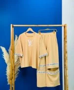 ست تیشرت لانگ و شلوار بگ LV -(مشکی دوبل )  - ( پک 4 عددی ) - KR  - شناسه 00211013 - Image 4