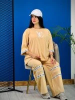 ست تیشرت لانگ و شلوار بگ LV -(مشکی دوبل )  - ( پک 4 عددی ) - KR  - شناسه 00211013 - Image 15