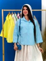 شومیز باکسی ساده پاستیلی ( پک 6 عددی ) - sb - شناسه 00214037 - Image 3