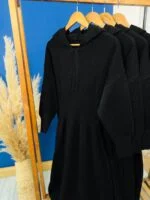 بافت ساعت شنی نیم زیپ کلاهدار تک مشکی ( پک 4 عددی ) - HDR - شناسه 00202005 - Image 10
