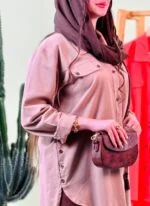 مانتو کتان دو جیب بغل دکمه - ( پک 2 عددی ) - ND - شناسه 00215002 - Image 6