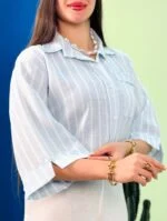 شومیز راه راه تک جیب لینن زارا ( پک 5 عددی ) - Sb - شناسه 00214045 - Image 15