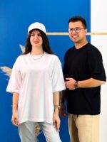 تیشرت پنبه باکسی ساده رنگی ( سفید دوبل ) - ( پک B ) - ( پک 6 عددی ) - GL - شناسه 00208038 - Image 3