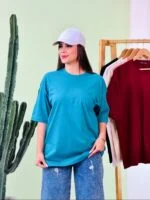 تیشرت پنبه باکسی ساده رنگی ( کرم دوبل ) - ( پک A ) - ( پک 6 عددی ) - GL - شناسه 00208038 - تصویر 4