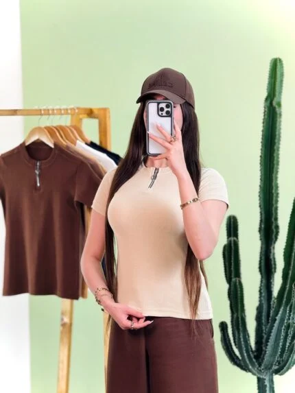 تیشرت کبریتی نیم زیپ نودی ( پک 3 عددی ) - Slk - شناسه 00208060