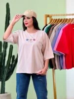 تیشرت پنبه باکسی سه گل ( پک 10 عددی ) – St – شناسه 00208056 - تصویر 5