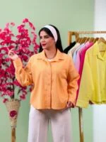شومیز اطلس ساده پاستیلی ( پک 6 عددی ) - Sb - شناسه 00214056