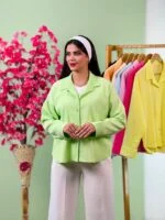 شومیز اطلس ساده پاستیلی ( پک 7 عددی ) - Sb - شناسه 00214056