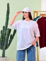تیشرت بیسیک پنبه باکسی پاستیلی (سفید دوبل ) - ( پک 4 عددی ) - ST - شناسه 00208056 - تصویر 3