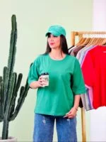 تیشرت بیسیک پنبه باکسی پاستیلی (طوسی دوبل ) - ( پک 8 عددی ) - ST - شناسه 00208056