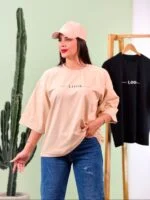 تیشرت پنبه باکسی Look (مشکی دوبل ) - ( پک 3 عددی ) - Gl - شناسه 00208063