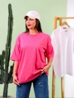 تیشرت پنبه باکسی ساده رنگی ( پک 2 عددی ) – GL – شناسه 00208038 - تصویر 3