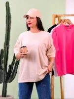 تیشرت پنبه باکسی ساده رنگی ( پک C ) – ( پک 4 عددی ) – GL – شناسه 00208038 - تصویر 3