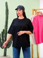 تیشرت پنبه باکسی ساده رنگی ( پک C ) – ( پک 4 عددی ) – GL – شناسه 00208038 - تصویر 4