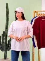 تیشرت پنبه باکسی ساده رنگی ( پک D ) – ( پک 4 عددی ) – GL – شناسه 00208038 - تصویر 3