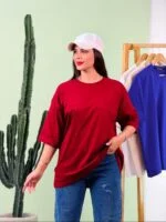 تیشرت پنبه باکسی ساده رنگی ( پک D ) – ( پک 4 عددی ) – GL – شناسه 00208038 - تصویر 4