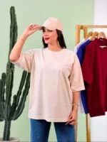 تیشرت پنبه باکسی ساده رنگی ( پک D ) – ( پک 4 عددی ) – GL – شناسه 00208038 - تصویر 5