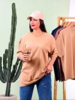 تیشرت بیسیک پنبه نودی (شکلاتی دوبل ) - ( B ) - ( پک 4 عددی ) - Gl - شناسه 00208009