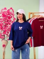 تیشرت پنبه باکسی نخ 28 پاپیون صورتی ( پک 7 عددی ) - Son - شناسه 00208001 - تصویر 4