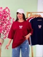 تیشرت پنبه باکسی نخ 28 پاپیون صورتی ( پک 7 عددی ) - Son - شناسه 00208001