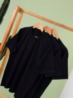 تیشرت پنبه فری سایز نخ 28 تک رنگ مشکی ( پک 3 عددی ) - Gl - شناسه 00208011 - تصویر 6