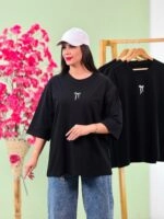 تیشرت پنبه باکسی 28 پاپیون سفید (تک مشکی) - ( پک 3 عددی ) - Son - شناسه 00208001
