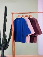 تیشرت بیسیک باکسی نخ 28 (نسکافه ای دوبل ) - ( عمده پک 5 عددی ) - Rt - شناسه 00208004 - تصویر 2