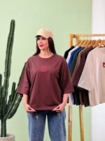 تیشرت باکسی نخ 28 پاپیون آلبالویی ( پک 7 عددی ) - Rt - شناسه 00208004 - تصویر 5
