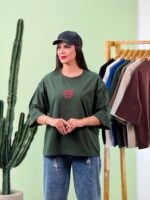 تیشرت باکسی نخ 28 پاپیون آلبالویی ( پک 7 عددی ) - Rt - شناسه 00208004 - تصویر 10