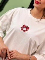 تیشرت باکسی نخ 28 پاپیون آلبالویی ( پک 7 عددی ) - Rt - شناسه 00208004 - تصویر 7
