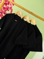 تیشرت مشکی نگینی ( پک 3 عددی ) - Nus - شناسه 00208014 - تصویر 7