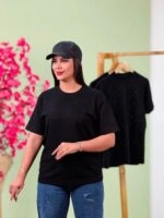 تیشرت مشکی نگینی ( پک 3 عددی ) - Nus - شناسه 00208014