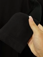 تیشرت پنبه باکسی آستین سه ربع تک رنگ مشکی M ( عمده پک 3 عددی ) - Gl - شناسه 00208010 - تصویر 7