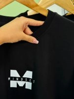 تیشرت پنبه باکسی آستین سه ربع تک رنگ مشکی M ( عمده پک 3 عددی ) - Gl - شناسه 00208010 - تصویر 4