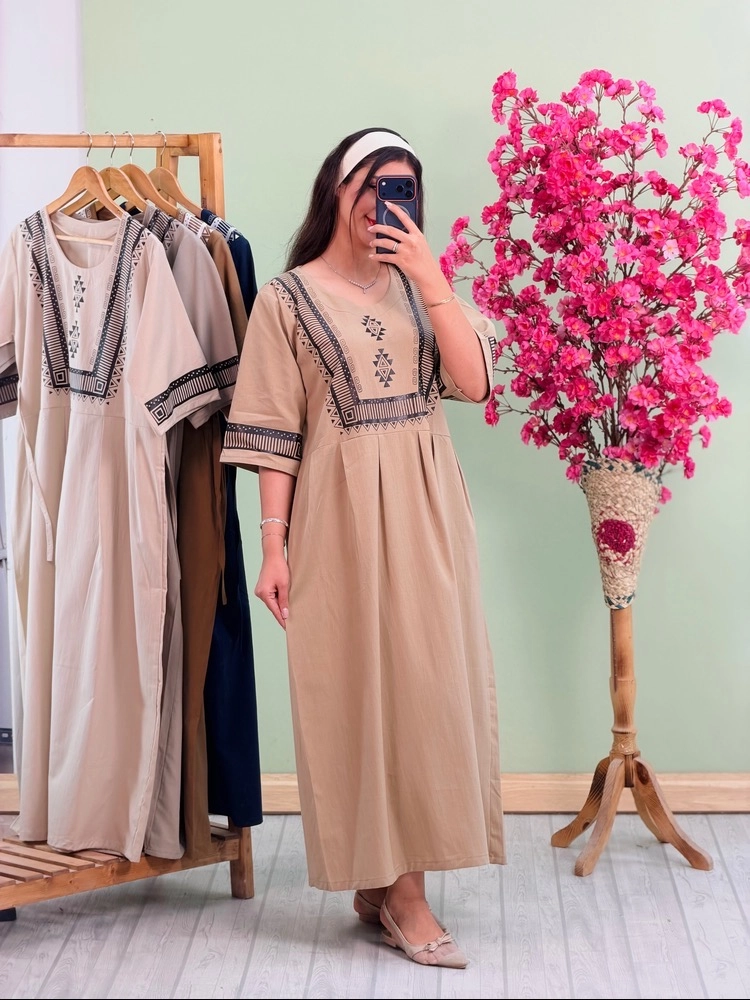 IMG_8123 پیراهن لینن چاپی ( کرم دوبل ) - ( پک 3 عددی ) - Ghr - شناسه 00206002 - تصویر 1