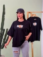 تیشرت پنبه فری سایز نخ 28 تک رنگ مشکی Teddy Nice ( پک 3 عددی ) - Gl - شناسه 00208011