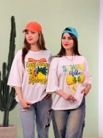 تیشرت BMS پنبه باکسی Lemon ( عمده پک 4 عددی ) - Rt - شناسه 00201037