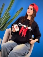 تیشرت پنبه باکسی آستین سه ربع مشکی Red Chili ( پک 3 عددی ) - Gl - شناسه 00208010 - تصویر 5