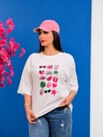 تیشرت پنبه باکسی تابستانه ( 34 طرح انتخابی ) - Ela - شناسه 00201039 - تصویر 70