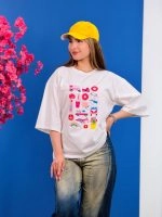 تیشرت پنبه باکسی تابستانه ( 34 طرح انتخابی ) - Ela - شناسه 00201039 - تصویر 68