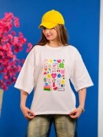 تیشرت پنبه باکسی تابستانه ( 34 طرح انتخابی ) - Ela - شناسه 00201039 - تصویر 72