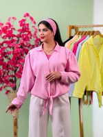 شومیز اطلس یقه هفت جلو گره پاستیلی ( پک 6 عددی ) - Sb - شناسه 00214055 - Image 6