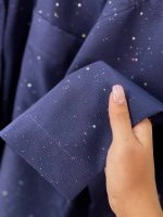 شومیز شاین تک جیب ( عمده پک 3 عددی ) - تک رنگ سورمه ای - Sb - شناسه 00214071 - تصویر 3